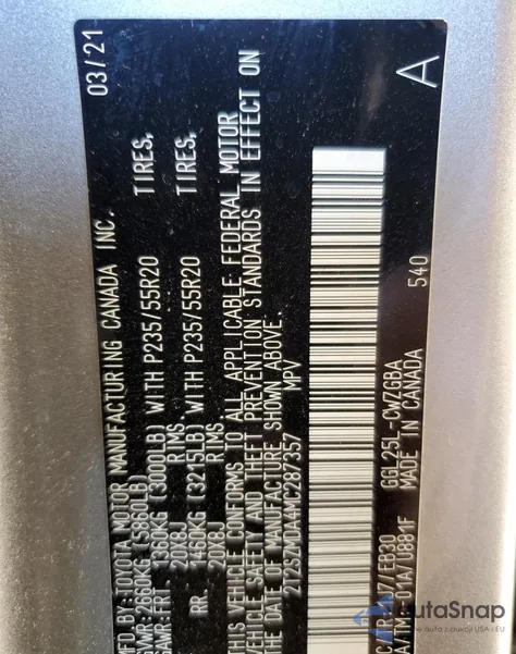 2021 Lexus Rx 350 F Sport from USA, damaged, VIN 2T2SZMDA4MC287357